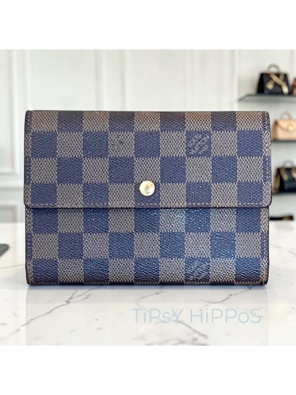 LOUIS VUITTON Tresor Etui Papier Trifold Wallet Damier Leather